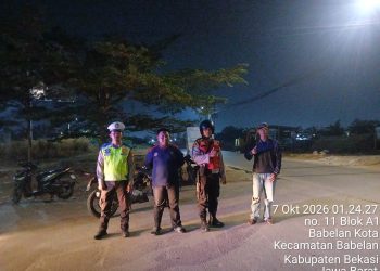 Polsek Babelan Laksanakan Patroli Biru di Jalan Victoria Permai