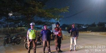 Polsek Babelan Laksanakan Patroli Biru di Jalan Victoria Permai