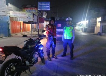 Polsek Babelan Laksanakan Patroli Biru di Jalan Raya Kedaung