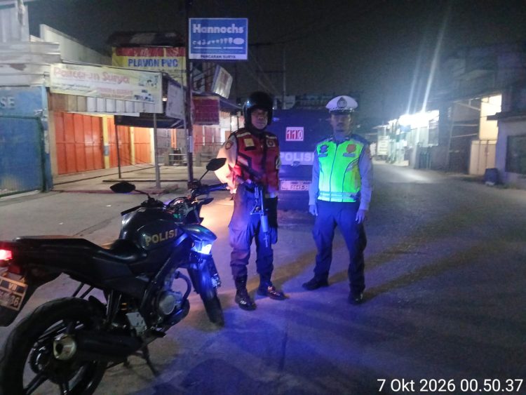 Polsek Babelan Laksanakan Patroli Biru di Jalan Raya Kedaung