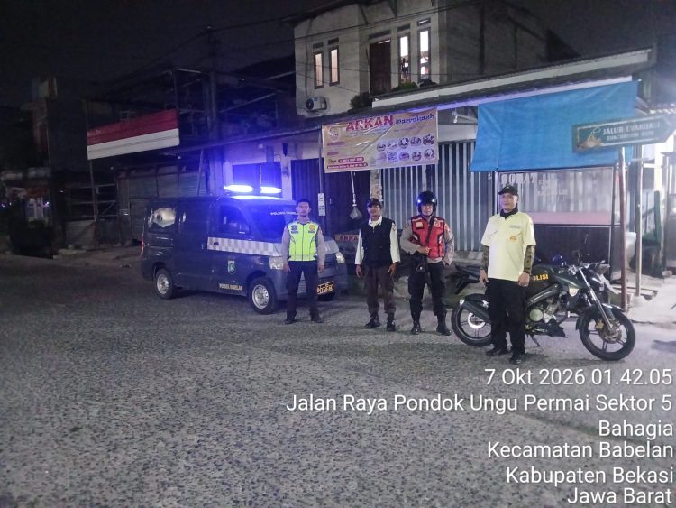 Polsek Babelan Gelar Patroli Biru Antisipasi 3C dan Gangguan Kamtibmas