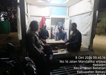 Polsek Babelan Perkuat Siskamling di Kelurahan Kebalen, Ajak Warga Cegah Kejahatan 3C dan Kenakalan Remaja