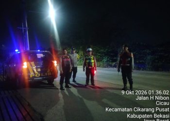 Polsek Cikarang Pusat Gelar Patroli Mobile Biru, Antisipasi 3C hingga Balap Liar