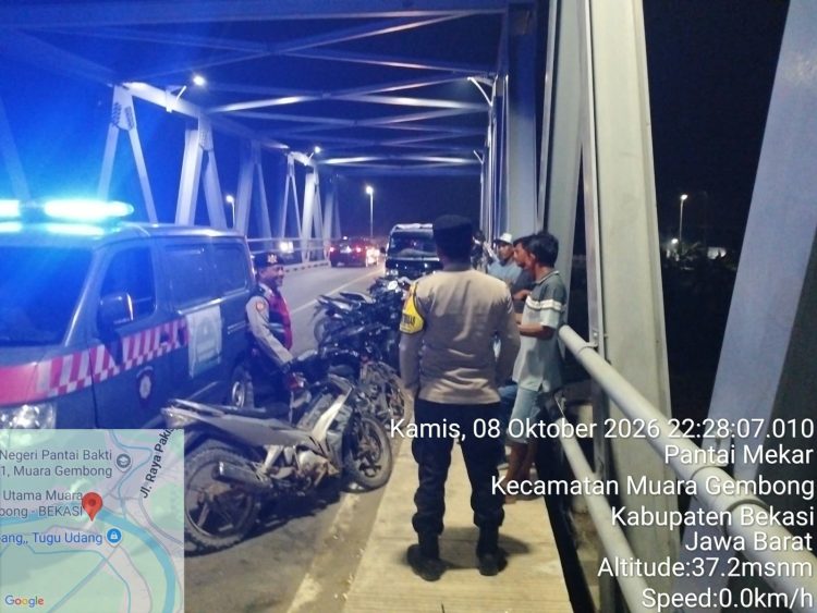 Polsek Muaragembong Gelar KRYD Patroli Biru, Sambangi Remaja dan Antisipasi 3C