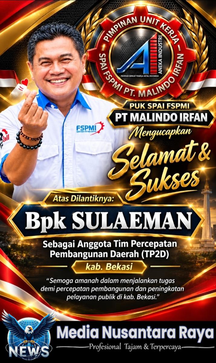 Amun/Jefry gobang Ucapkan Selamat Kepada Sulaeman Atas Amanah Baru Sebagai Anggota TP2D Kabupaten Bekasi